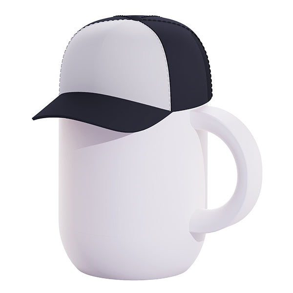 בקבוק תרמי אסובו - לבן /שחור Happy Hats