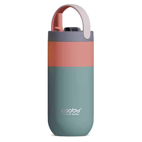 בקבוק תרמי אסובו -  כתום/ירוק ORBIT